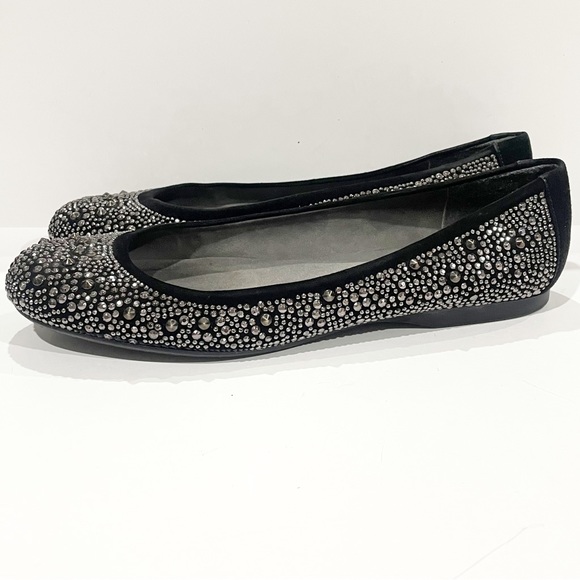 Stuart Weitzman Nubeads Flats Suede Black Studded 7 - Picture 3 of 11